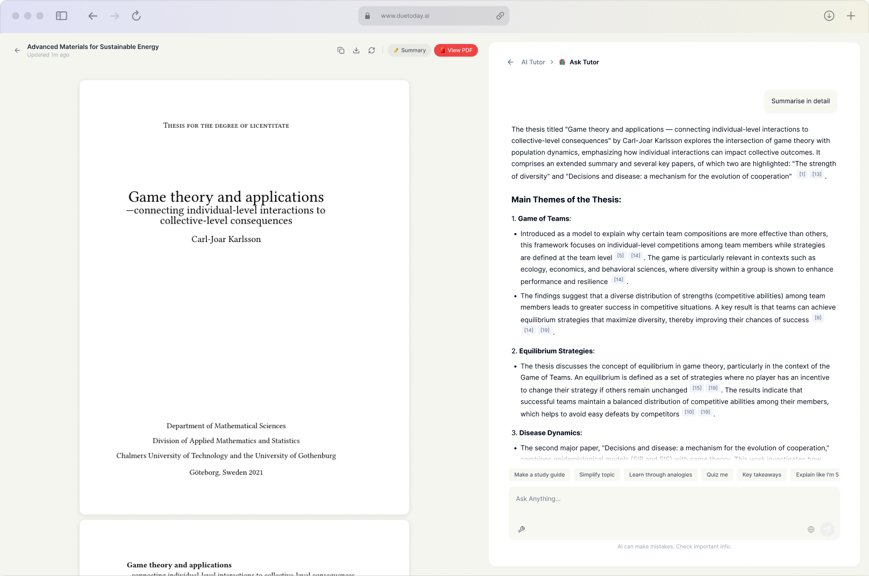 Chat with PDF — Duetoday AI